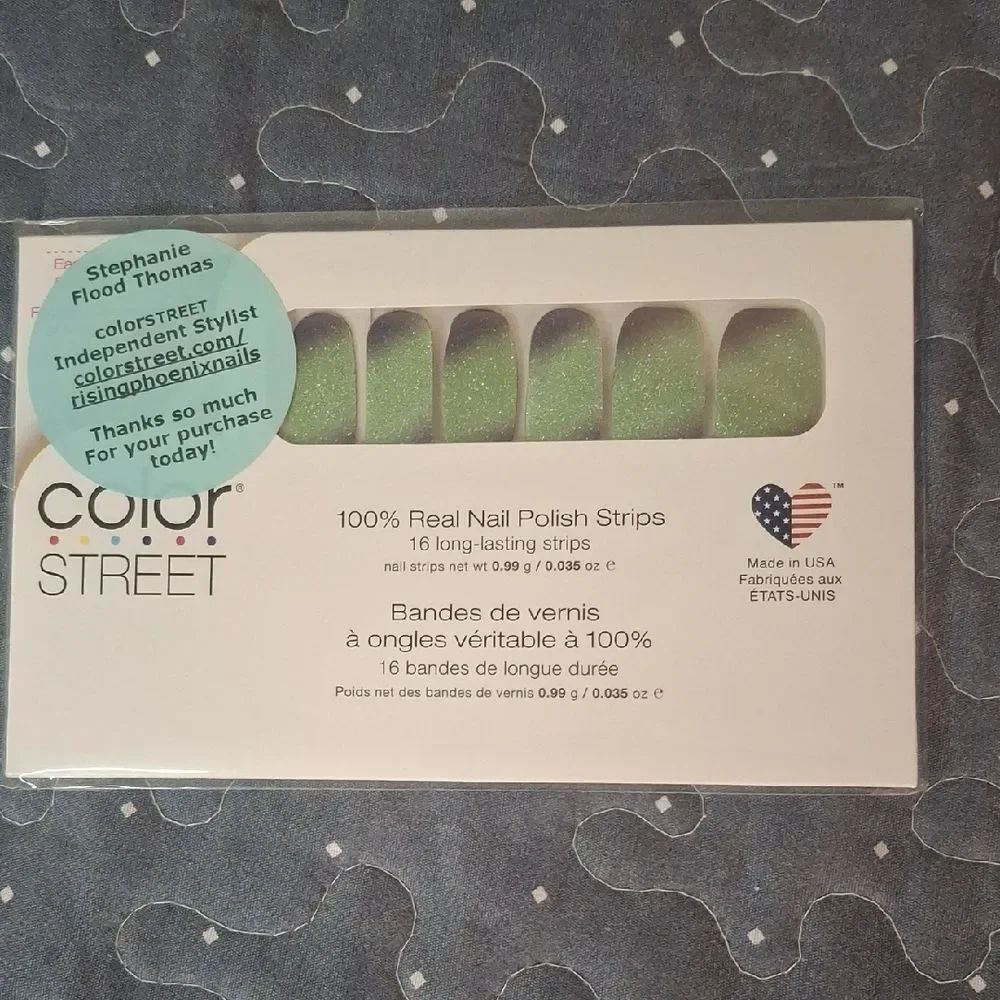 Color Street Mi Little Obsession Mint Green Glitter Nail Strips